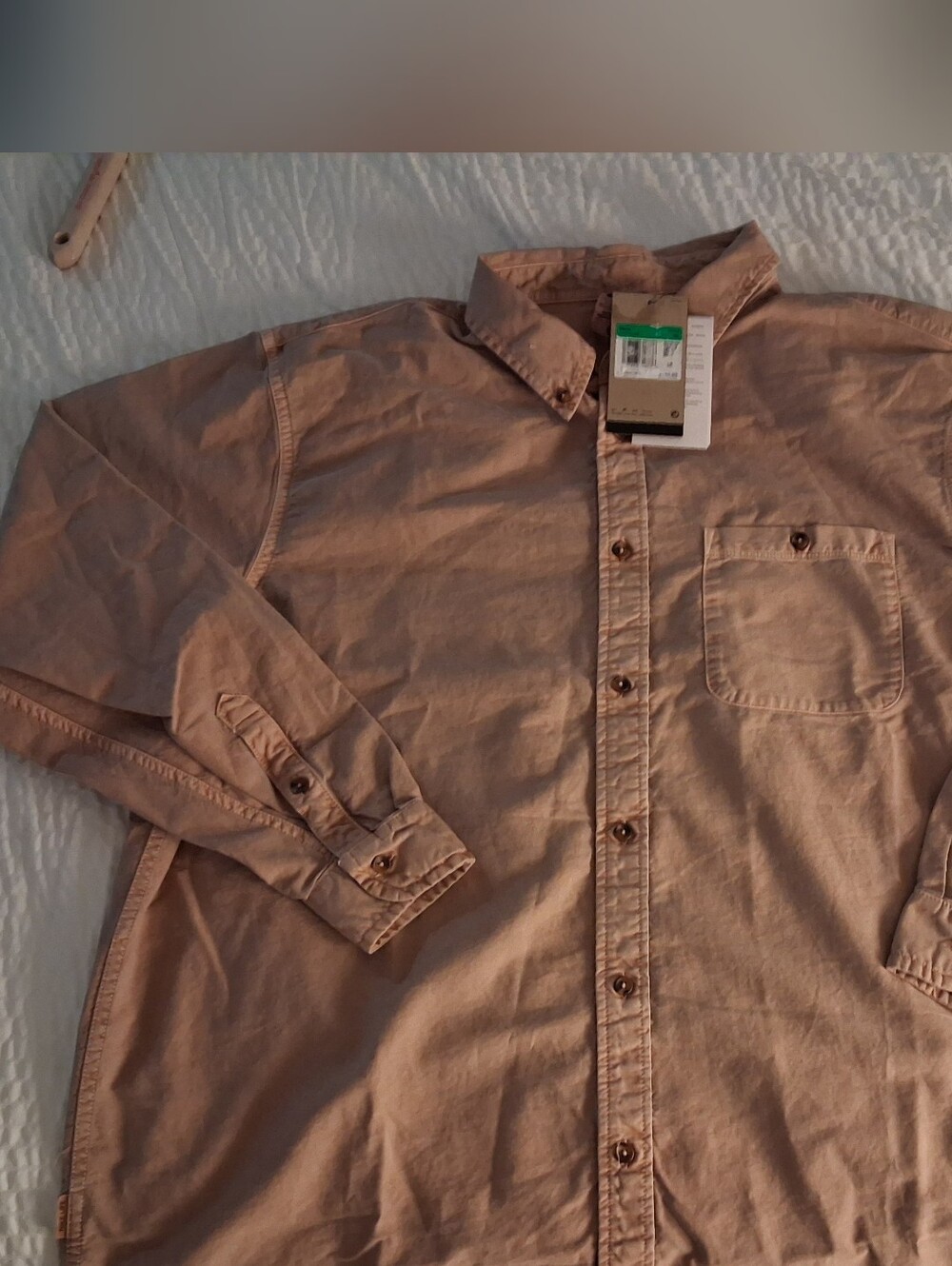 Nike Life Men's Button-Up Shirt in Light Brown - Unbranded